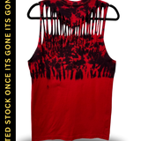 ROAD RASH BLACK AND RED TIE DYE TANK TOP