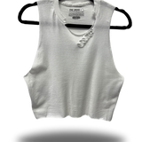ROAD RASH WHITE CROP TANK TOP - 4.0
