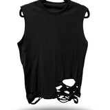 ROAD RASH SLASHED BLACK TANK TOP