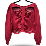 ROAD RASH SLASH X WIDENECK CROP RED HOODIE