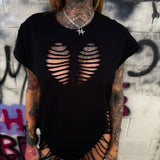 ROAD RASH HEART BEACH VIBES BLACK TEE