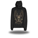WINGS & CROSSBONES BLACK HOODIE