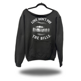 LOVE DON'T PAY ROAD RASH DIAMOND CROSS BLACK WIDENECK HOODIE