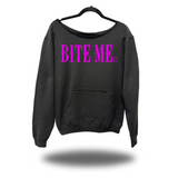 BITE ME ROAD RASH DIAMOND CROSS BLACK WIDENECK HOODIE