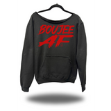 BOUJEE AF ROAD RASH DIAMOND CROSS BLACK WIDENECK HOODIE