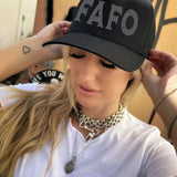 FAFO GREY FLEXFIT COTTON HAT