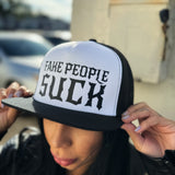 SUCK BLACK & WHITE HAT