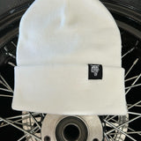 LONE WOLF WHITE BEANIE - The Drive Clothing