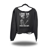 LOVE EM ROAD RASH SLASH X BLACK WIDENECK HOODIE