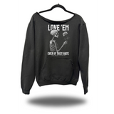 LOVE EM ROAD RASH DIAMOND CROSS BLACK WIDENECK HOODIE