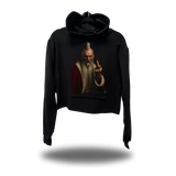 FU SANTA BLACK CROP HOODIE