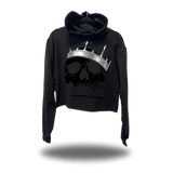 ADJUST SILVER CROWN BLACK CROP HOODIE