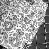 TDC BOXING SHORTS WHITE PAISLEY - The Drive Clothing