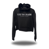 TITS THE SEASON BLACK CROP HOODIE