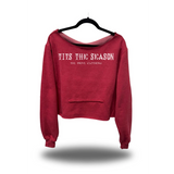 TITS THE SEASON ROAD RASH SLASH X RED CROP WIDENECK HOODIE