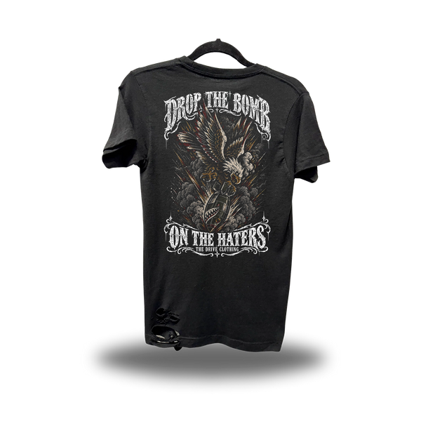 HATER BOMB DISTRESSED BLACK TEE 1.0