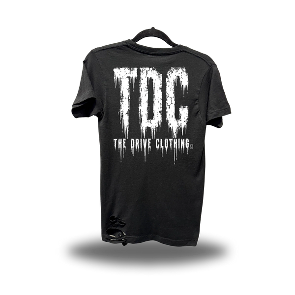 TDC GRUNGE DISTRESSED BLACK TEE 1.0