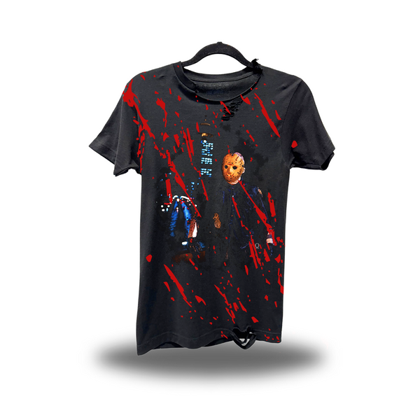 80'S JASON - BLOOD ROAD RASH BLACK TEE 1.0