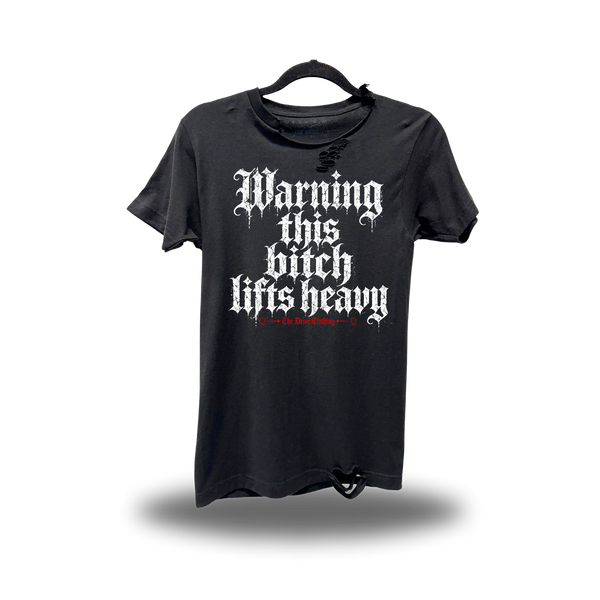 LIFT HEAVY DISTRESSED BLACK TEE 1.0