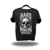 HARD WORKING ROAD RASH RAW EDGE BLACK TEE