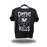 COMFORT DESTROYER ROAD RASH RAW EDGE BLACK TEE