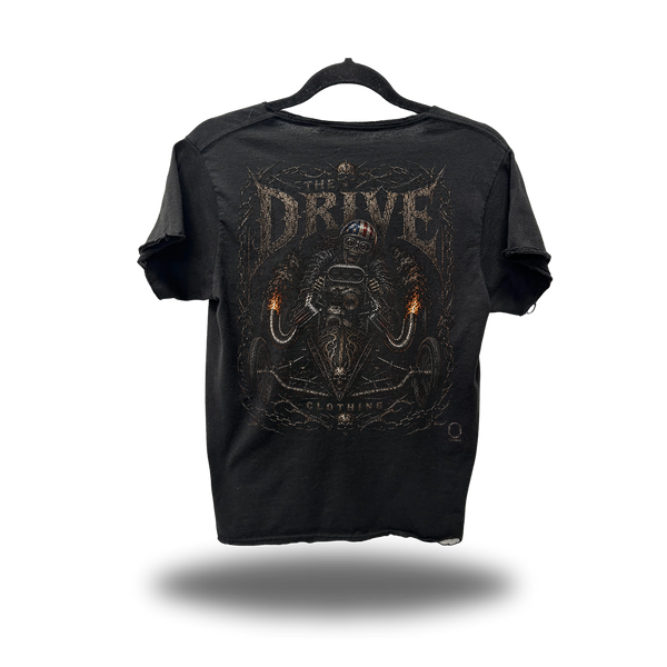 HELL RIDE ROAD RASH RAW EDGE BLACK TEE