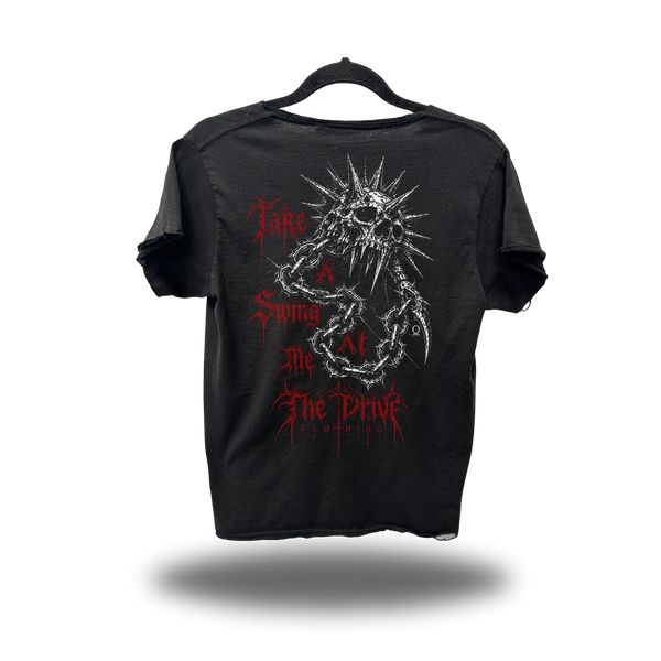SWING ROAD RASH RAW EDGE BLACK TEE