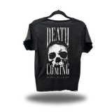 DEATH IS COMING ROAD RASH RAW EDGE BLACK TEE