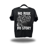 NO RISK ROAD RASH RAW EDGE BLACK TEE