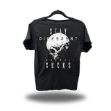 STAY DIFFERENT ROAD RASH RAW EDGE BLACK TEE