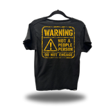 WARNING ROAD RASH RAW EDGE BLACK TEE