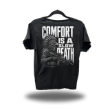 SLOW DEATH ROAD RASH RAW EDGE BLACK TEE
