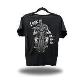 LOOK ROAD RASH RAW EDGE BLACK TEE