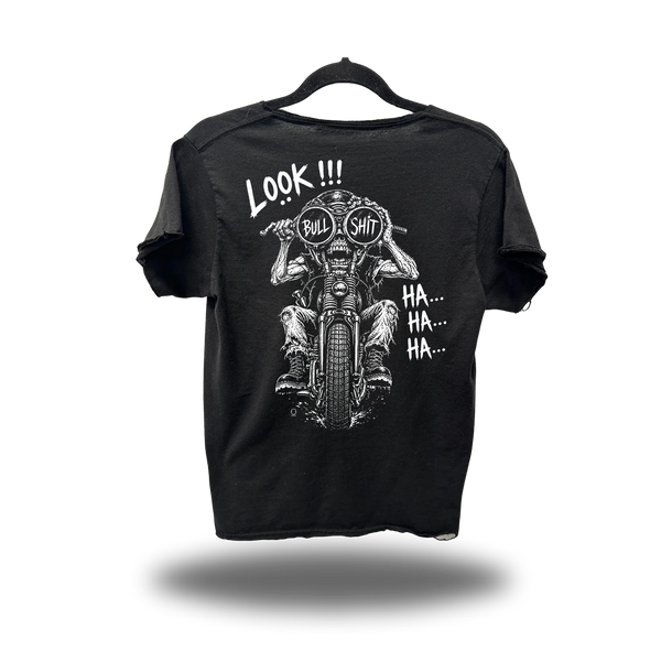 LOOK ROAD RASH RAW EDGE BLACK TEE