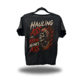 HAULING ASS ROAD RASH RAW EDGE BLACK TEE