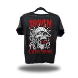 DIE FUN ROAD RASH RAW EDGE BLACK TEE