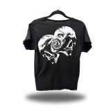 WARPED SKULLS ROAD RASH RAW EDGE BLACK TEE