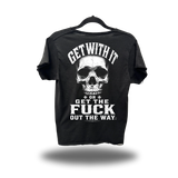 GET WITH IT ROAD RASH RAW EDGE BLACK TEE