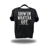 SHOW'EM ROAD RASH RAW EDGE BLACK TEE