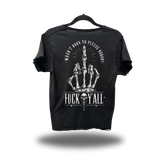 F*CK Y'ALL ROAD RASH RAW EDGE BLACK TEE