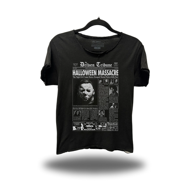DRIVEN NEWS ROAD RASH RAW EDGE BLACK TEE