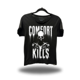 COMFORT GRUNGE ROAD RASH RAW EDGE BLACK TEE