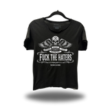 F*CK THE HATERS ROAD RASH RAW EDGE BLACK TEE
