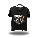 CHEERS ROAD RASH RAW EDGE BLACK TEE
