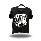 SAVAGE TEETH ROAD RASH RAW EDGE BLACK TEE