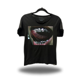 F*CK EM GRILL ROAD RASH RAW EDGE BLACK TEE