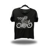 DRIVEN RIDER ROAD RASH RAW EDGE BLACK TEE
