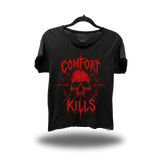 CRIMSON COMFORT ROAD RASH RAW EDGE BLACK TEE