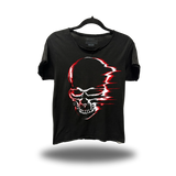 VELOCITY SKULL ROAD RASH RAW EDGE BLACK TEE