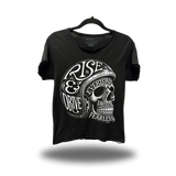 RISE & DRIVE ROAD RASH RAW EDGE BLACK TEE